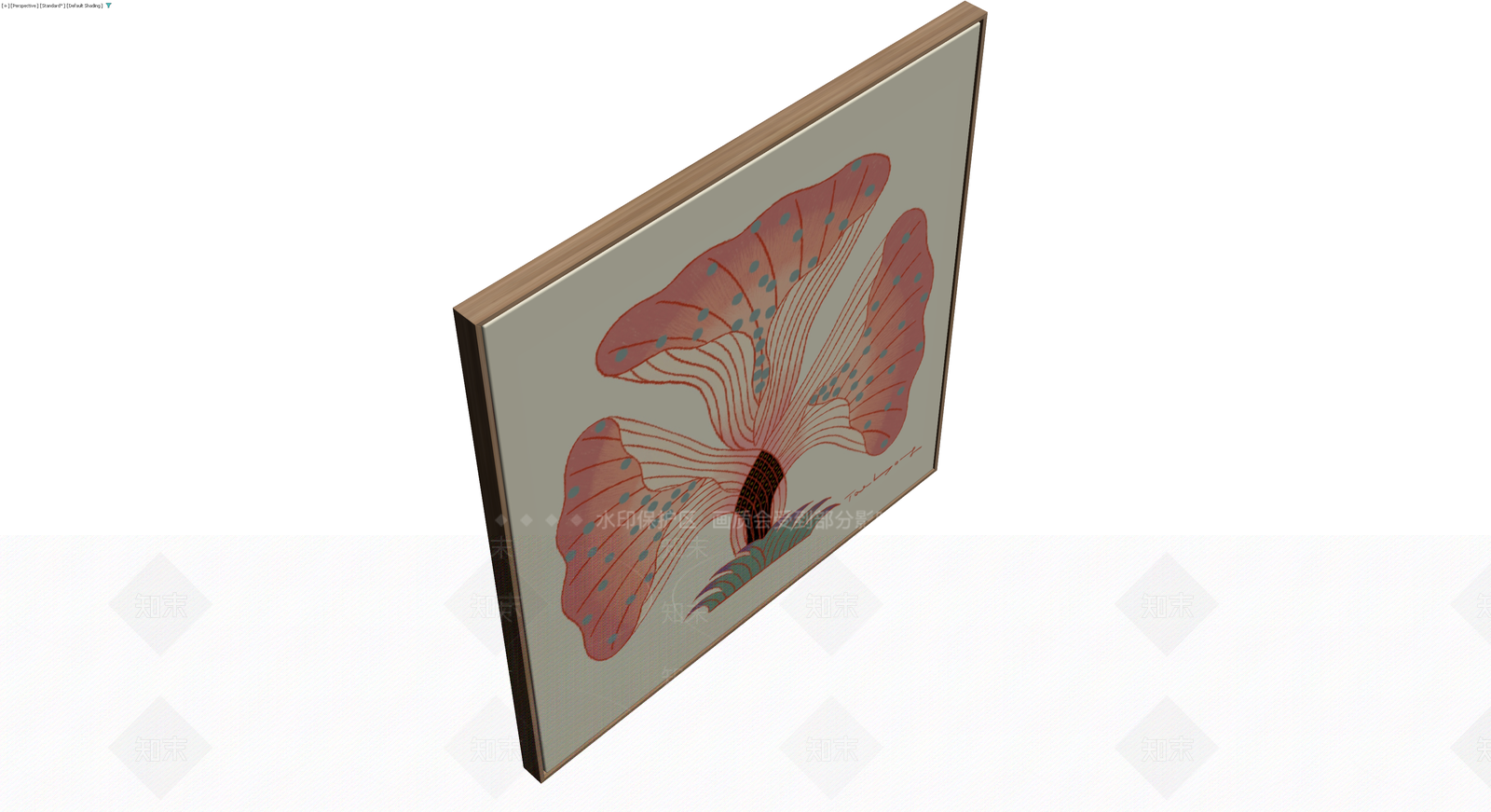 带框花卉装饰画3D模型下载【ID:1230780574】