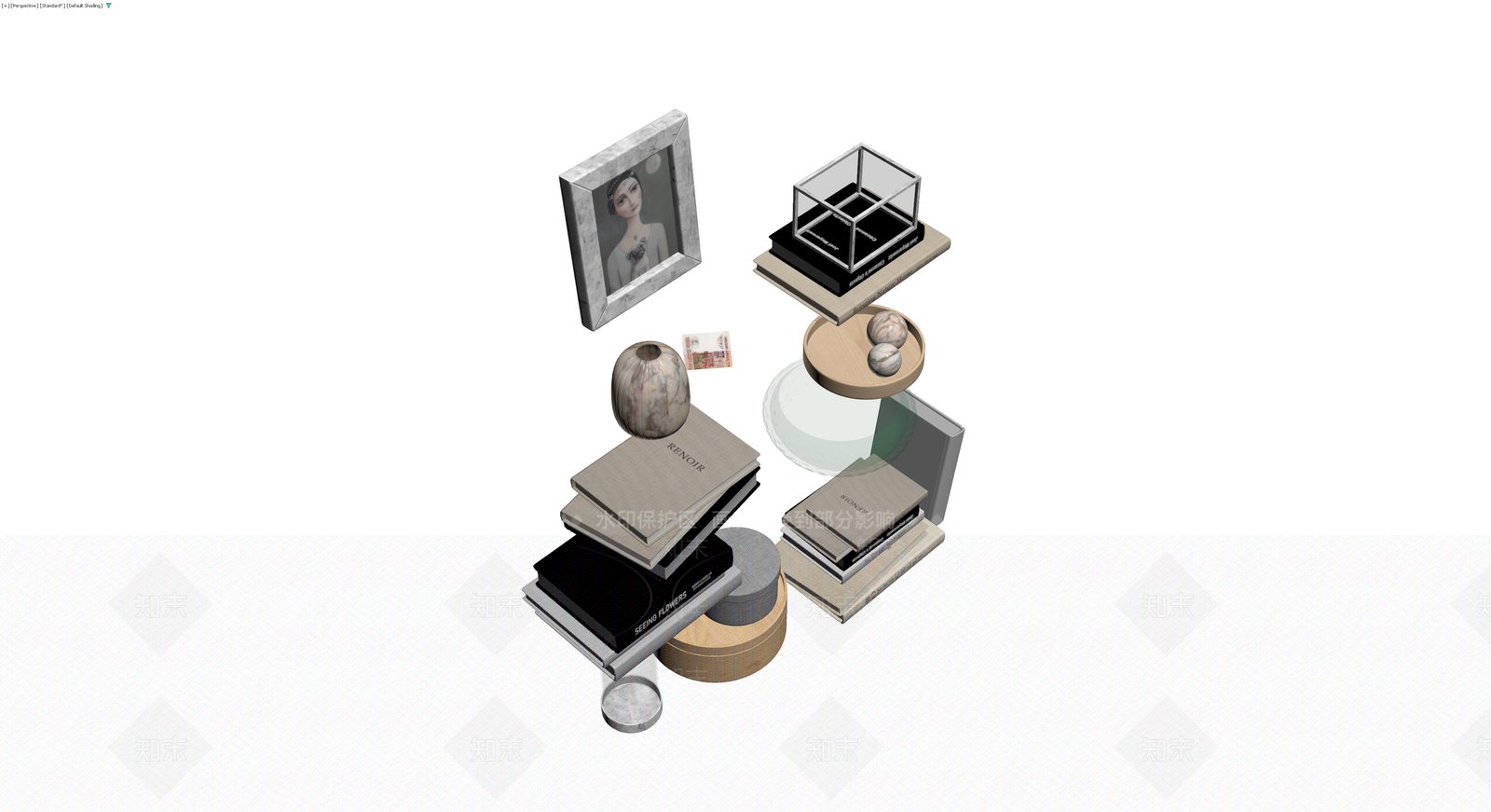 大理石框装饰画3D模型下载【ID:1229687346】