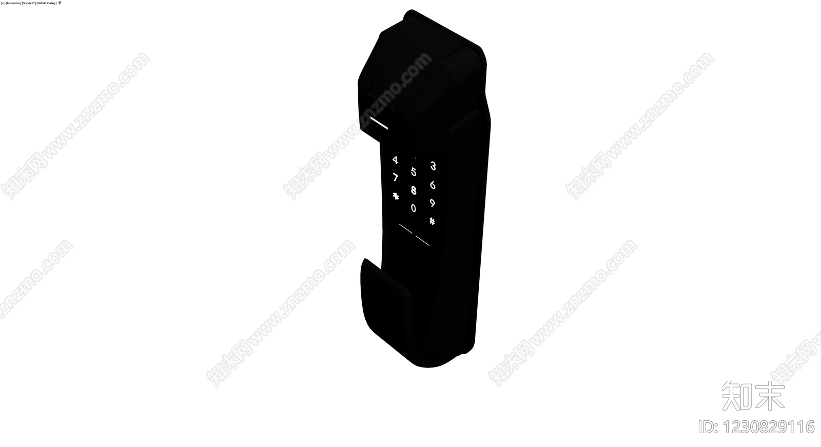 黑色智能门锁面板3D模型下载【ID:1230829116】
