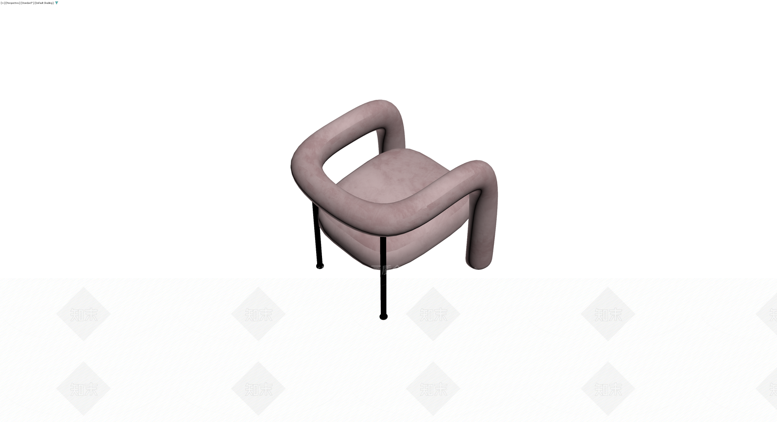 粉色圆管软包扶手椅3D模型下载【ID:1230780386】