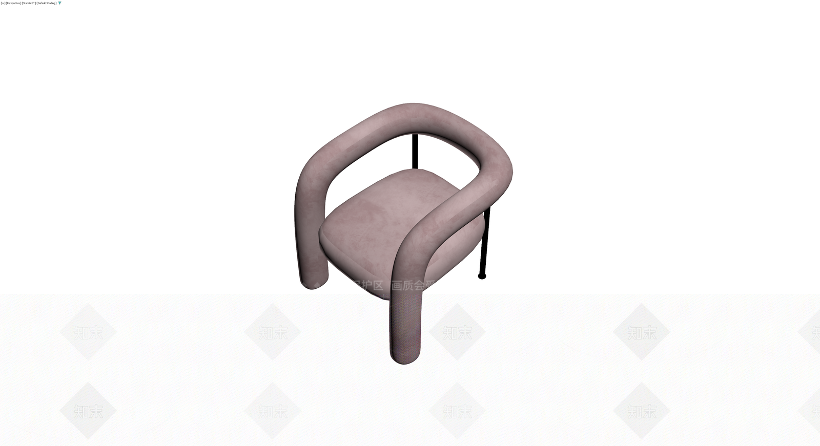 粉色圆管软包扶手椅3D模型下载【ID:1230780386】