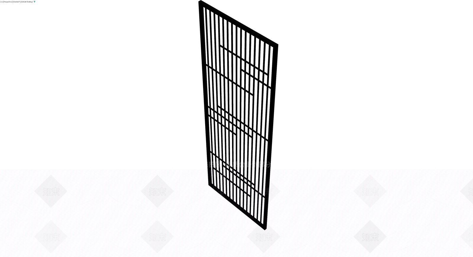 黑色竖条格栅屏风3D模型下载【ID:1230694380】