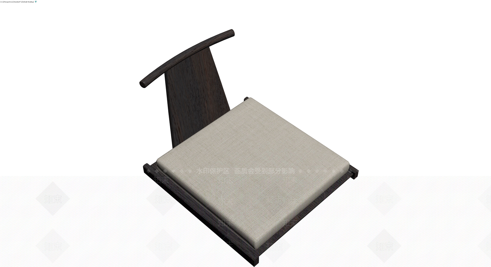 深色木质靠背椅3D模型下载【ID:1230754689】