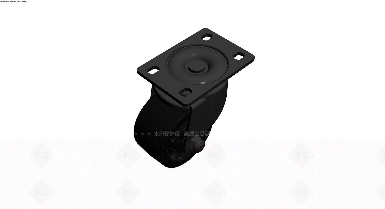 黑色万向脚轮组件3D模型下载【ID:1230429656】