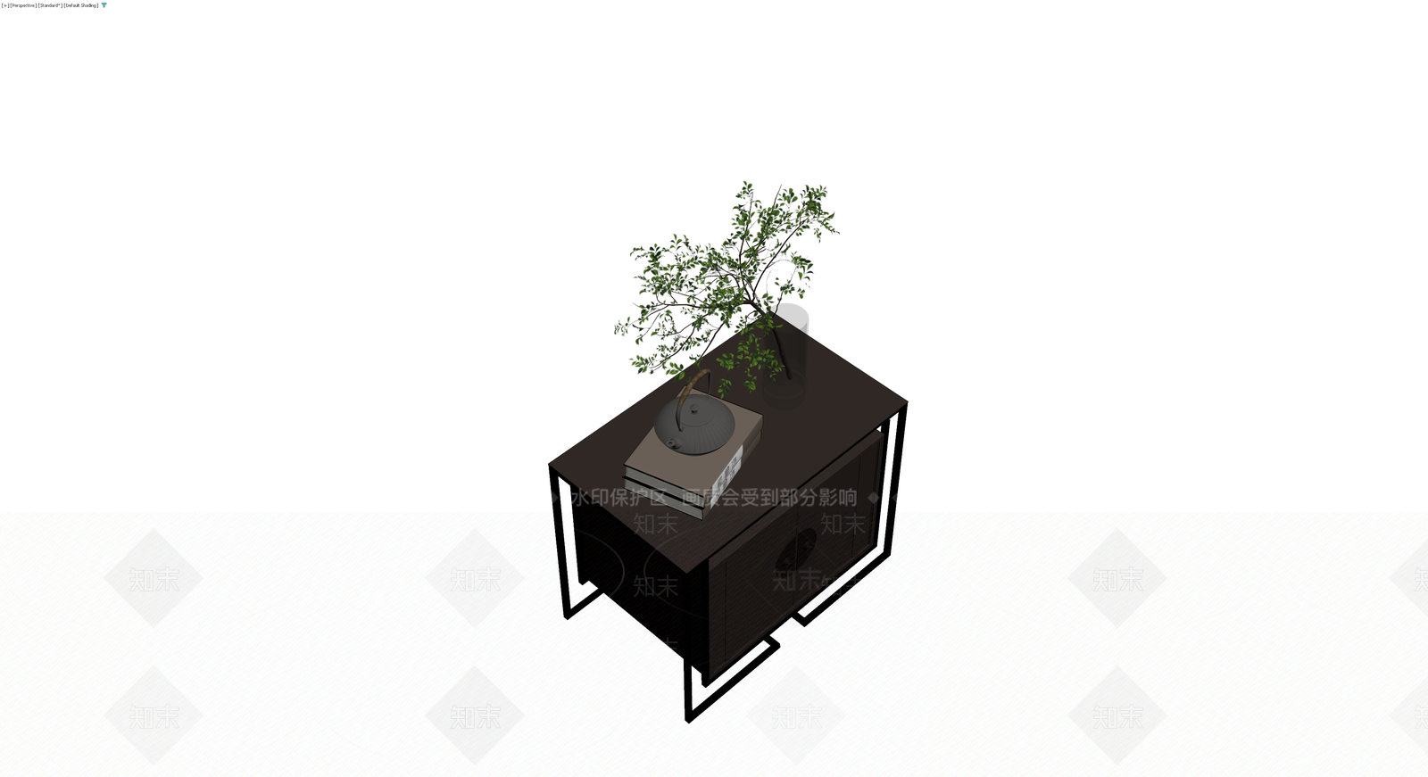 中式边柜组合（含摆件）3D模型下载【ID:1230590516】