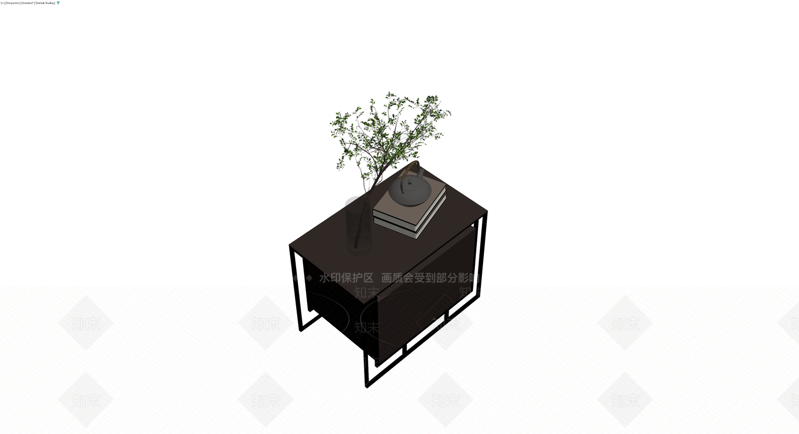 中式边柜组合（含摆件）3D模型下载【ID:1230590516】