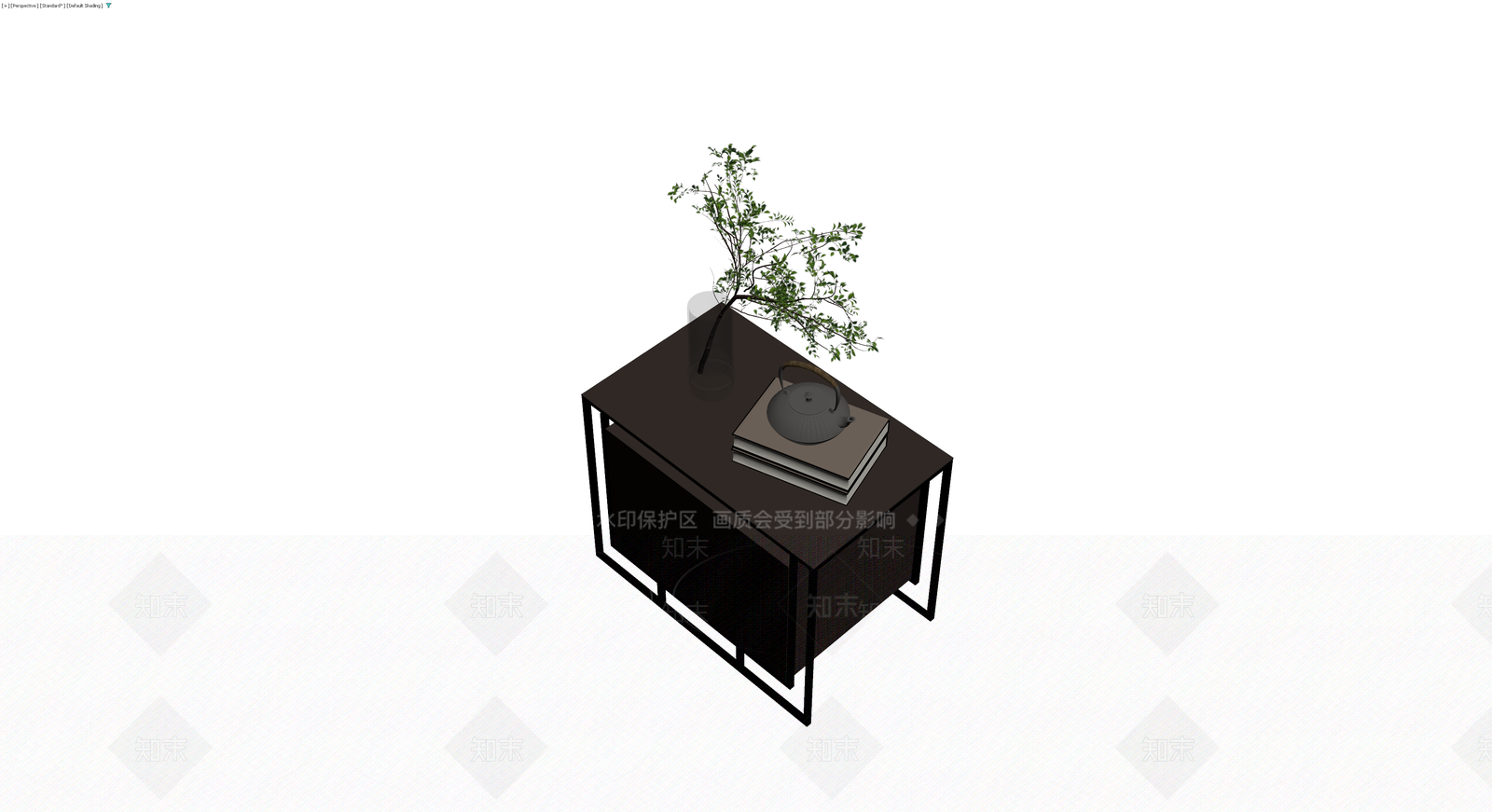 中式边柜组合（含摆件）3D模型下载【ID:1230590516】