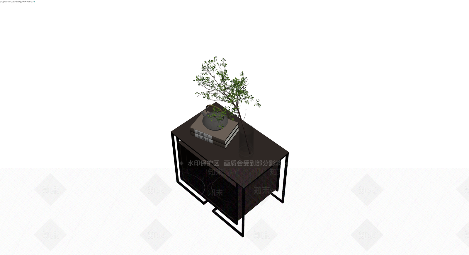 中式边柜组合（含摆件）3D模型下载【ID:1230590516】