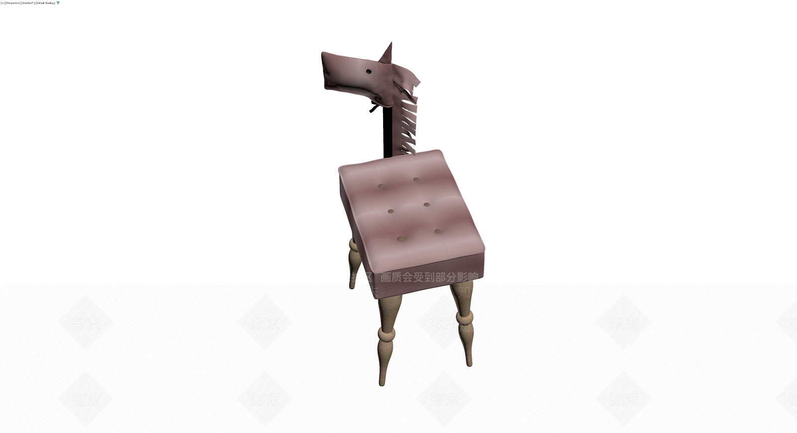 粉色软包马形儿童凳3D模型下载【ID:1229873774】