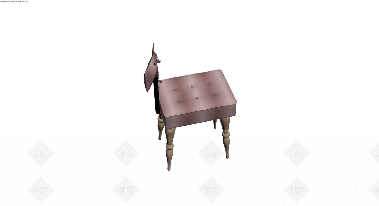粉色软包马形儿童凳3D模型下载【ID:1229873774】