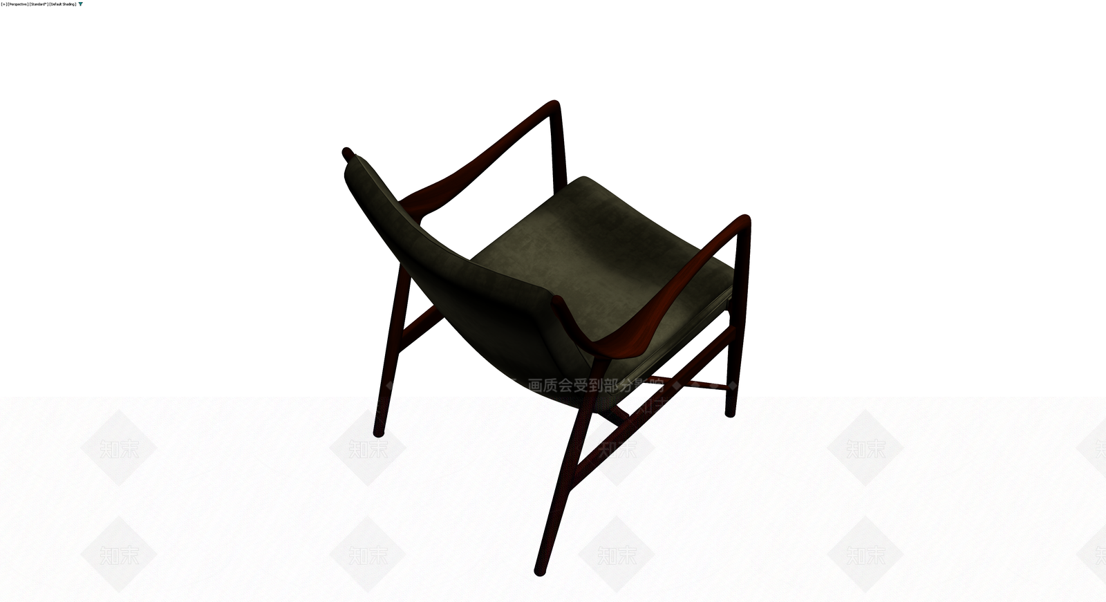 深色木质扶手椅3D模型下载【ID:1229643199】