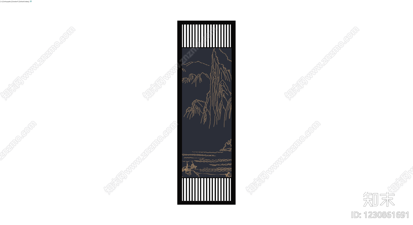 中式山水屏风3D模型下载【ID:1230861691】