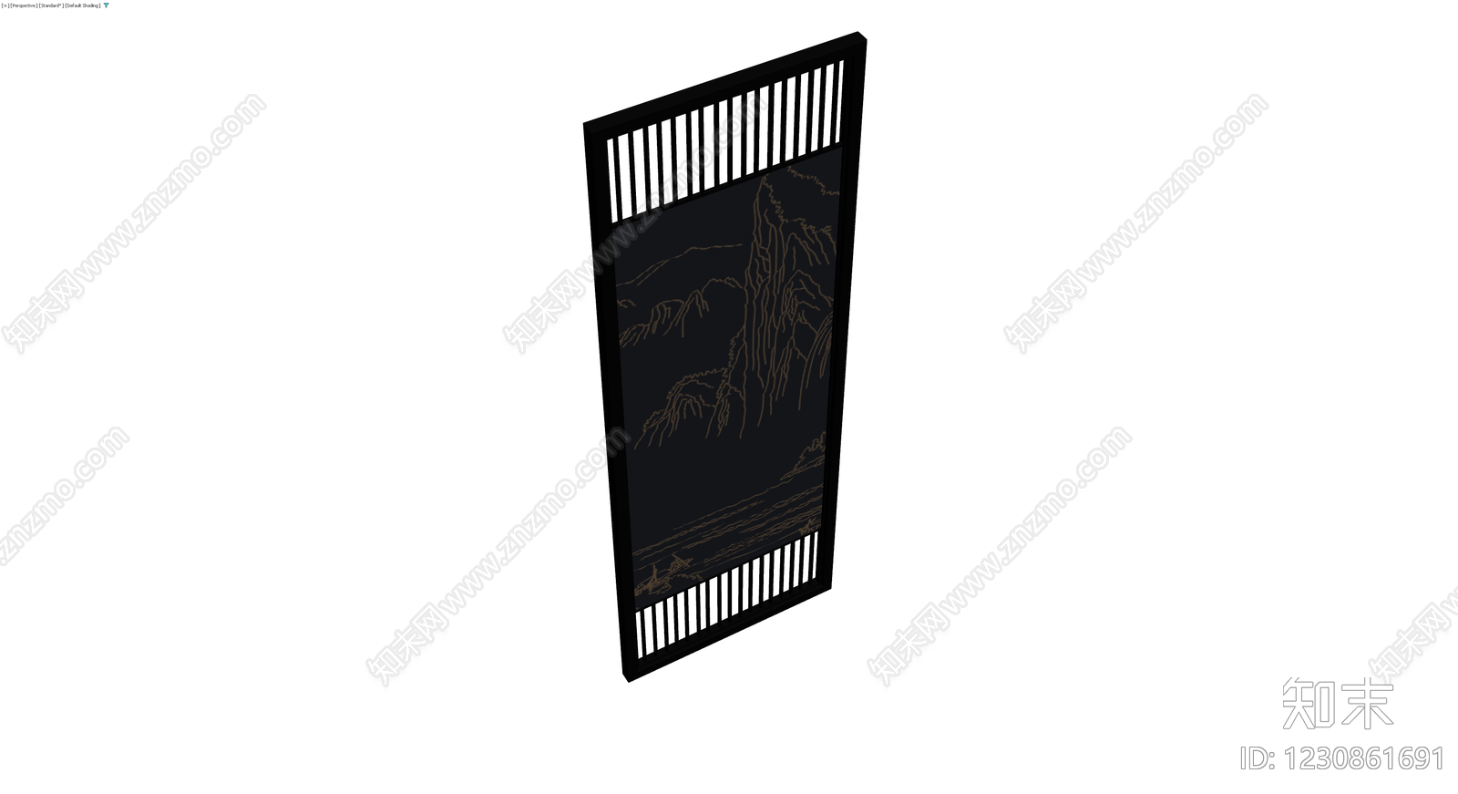 中式山水屏风3D模型下载【ID:1230861691】