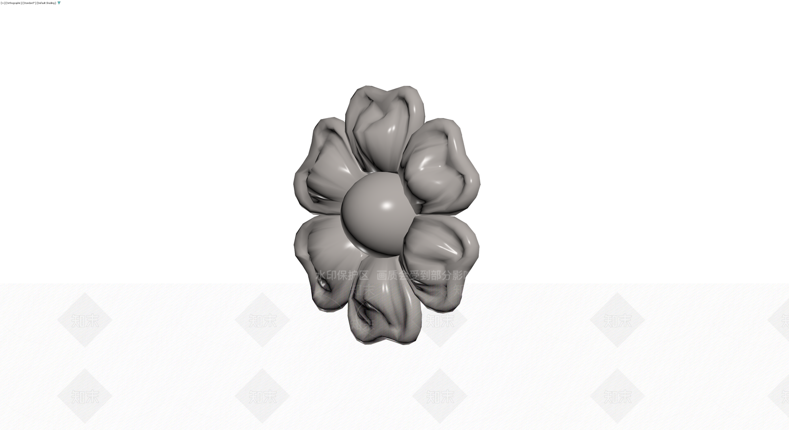 灰色褶皱花球雕塑3D模型下载【ID:1230690231】
