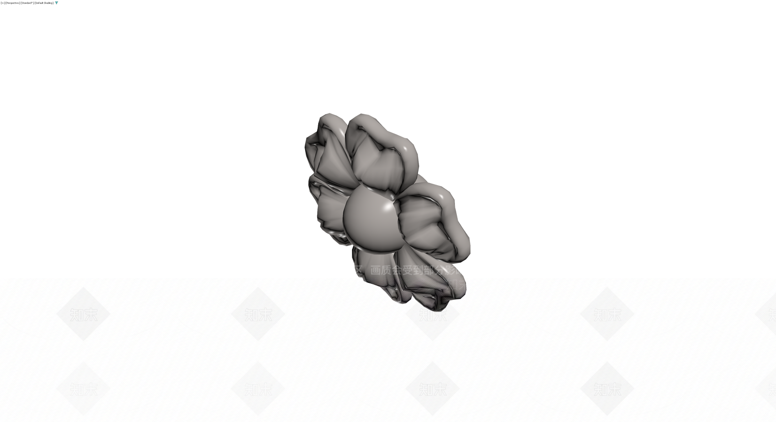 灰色褶皱花球雕塑3D模型下载【ID:1230690231】
