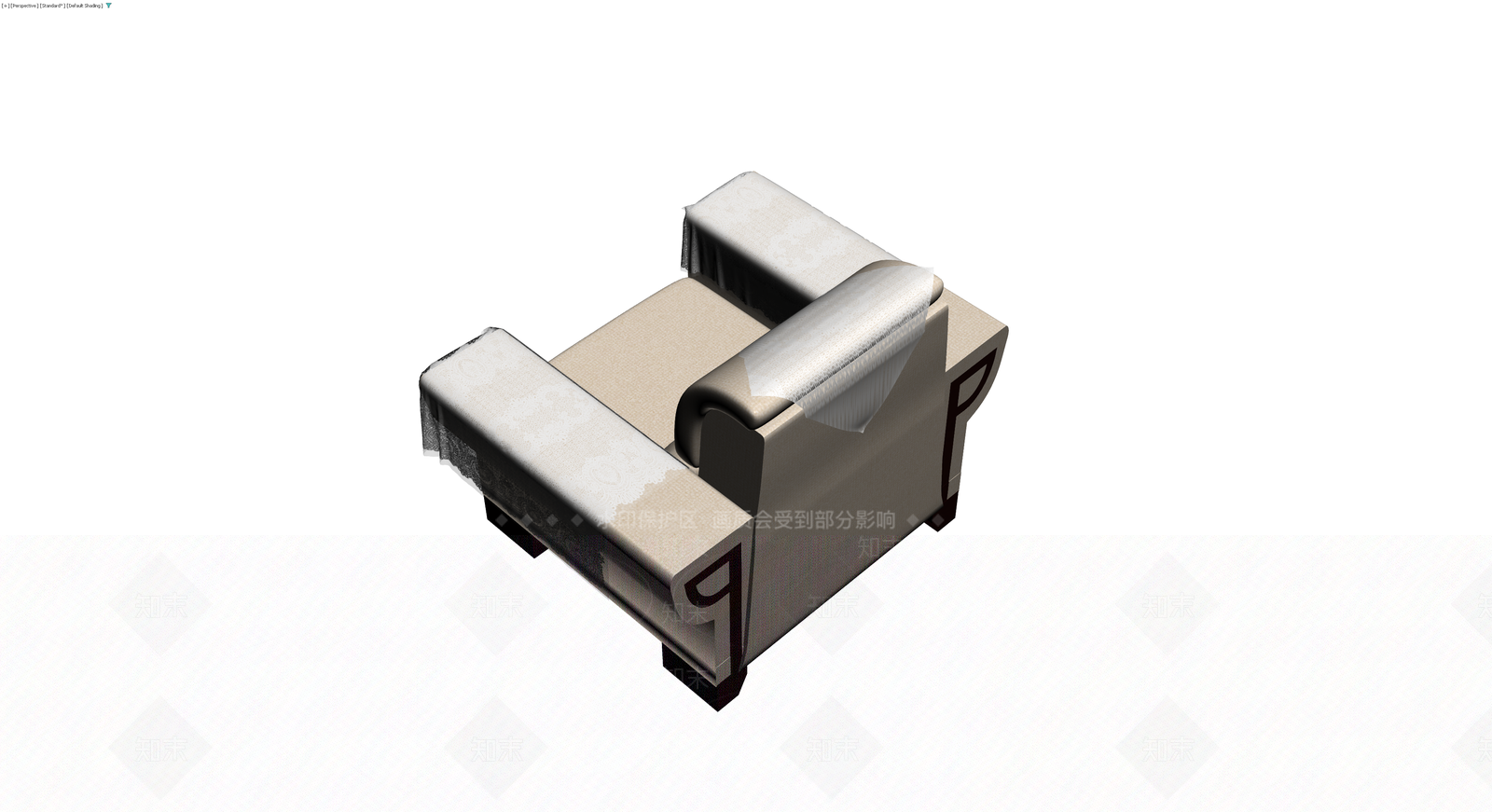 中式布艺扶手椅3D模型下载【ID:1229614657】