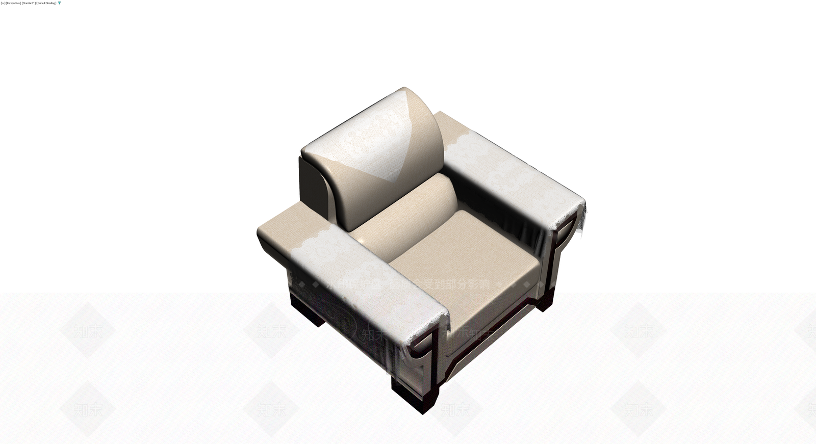 中式布艺扶手椅3D模型下载【ID:1229614657】