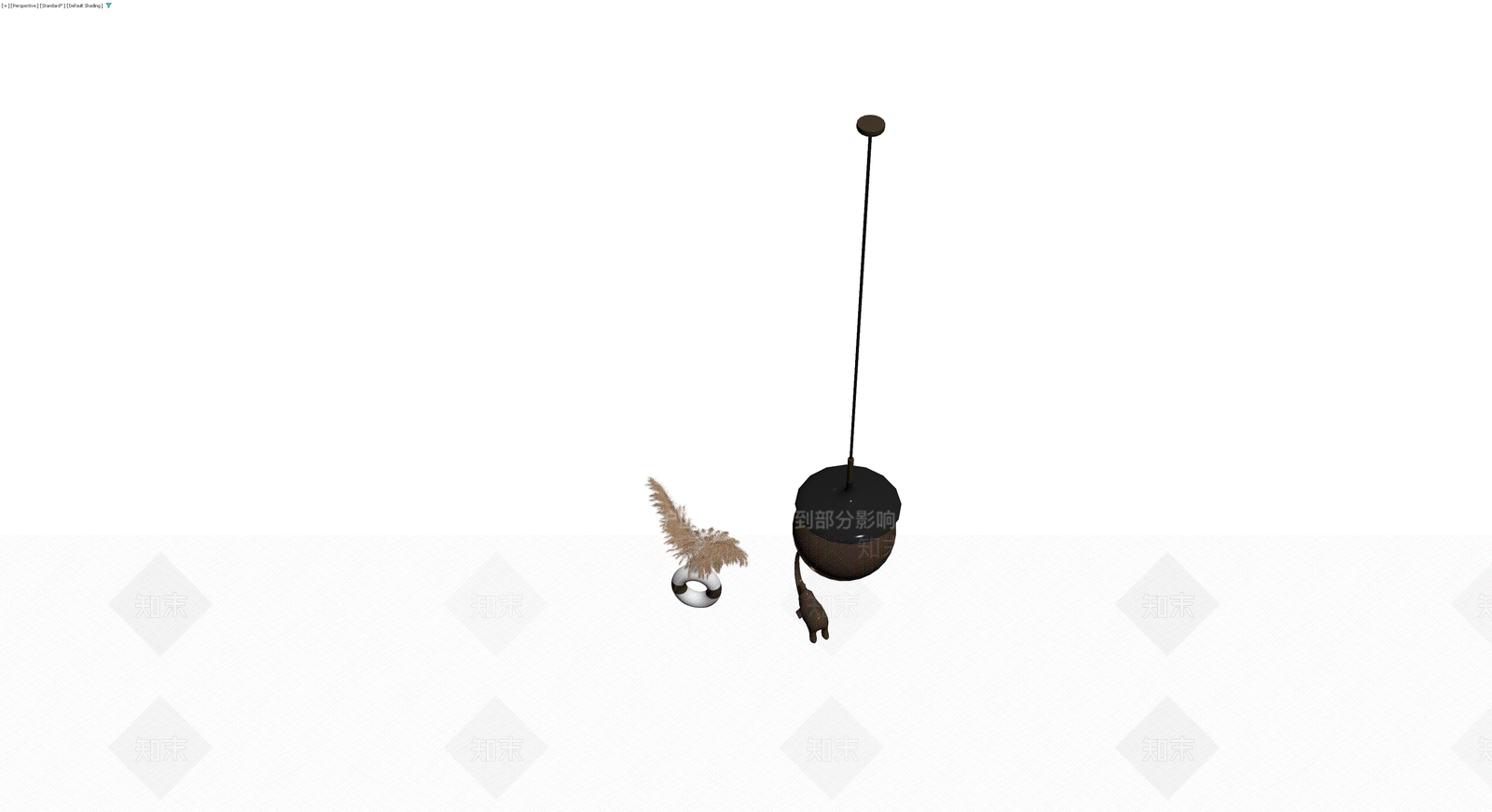 吊灯与装饰摆件组合3D模型下载【ID:1229628221】
