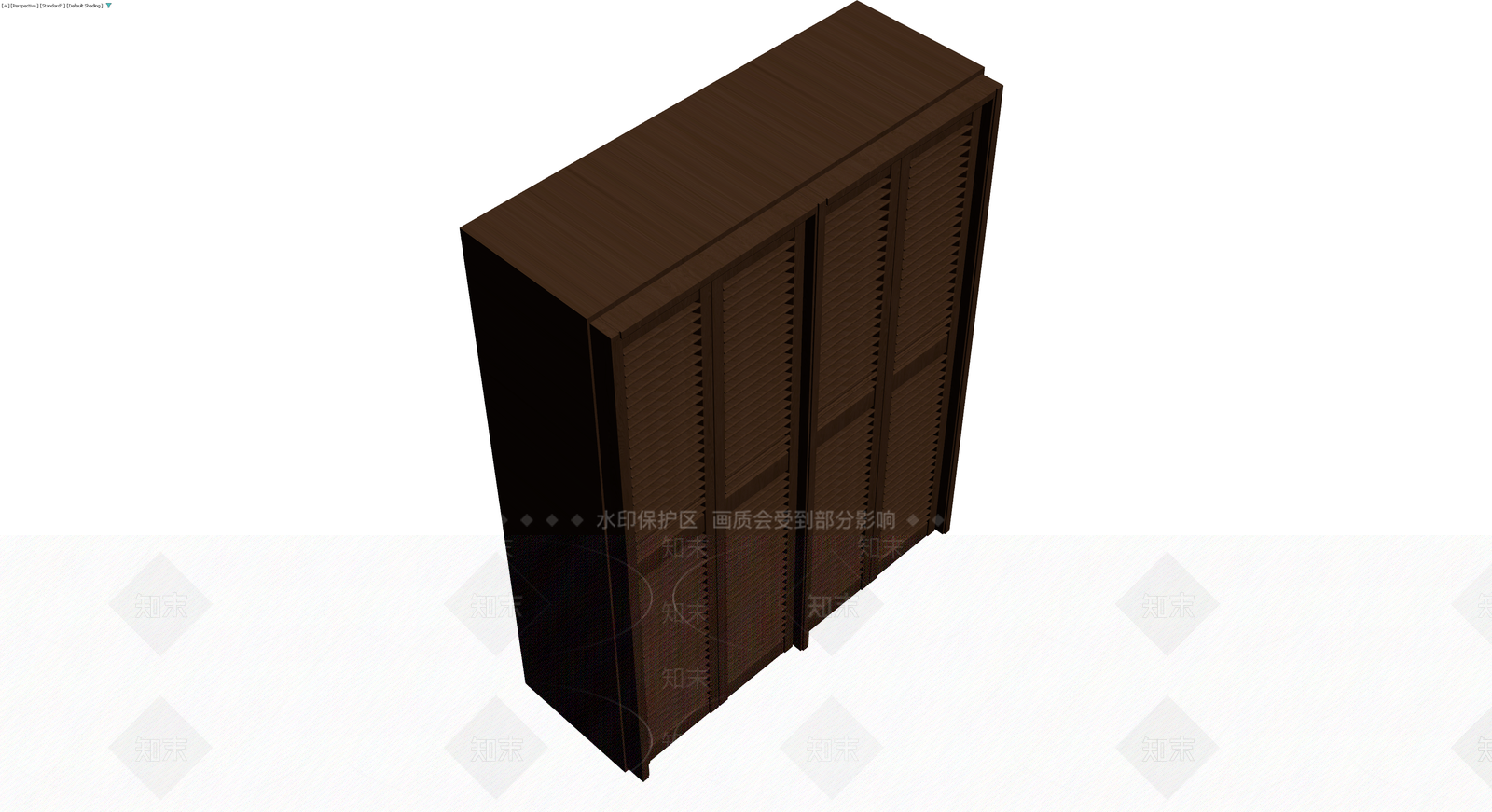 深色木质百叶门衣柜3D模型下载【ID:1230638377】