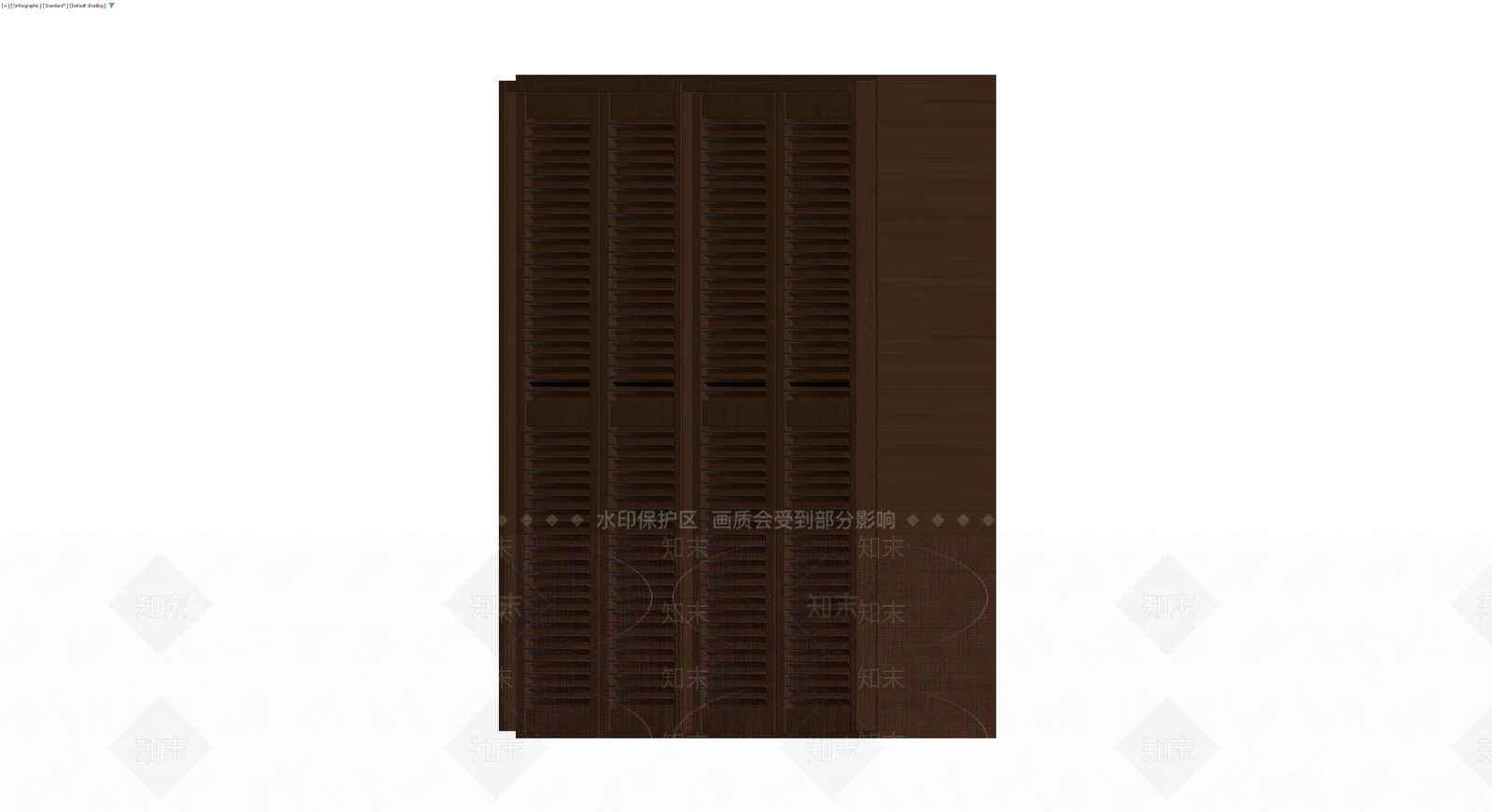 深色木质百叶门衣柜3D模型下载【ID:1230638377】
