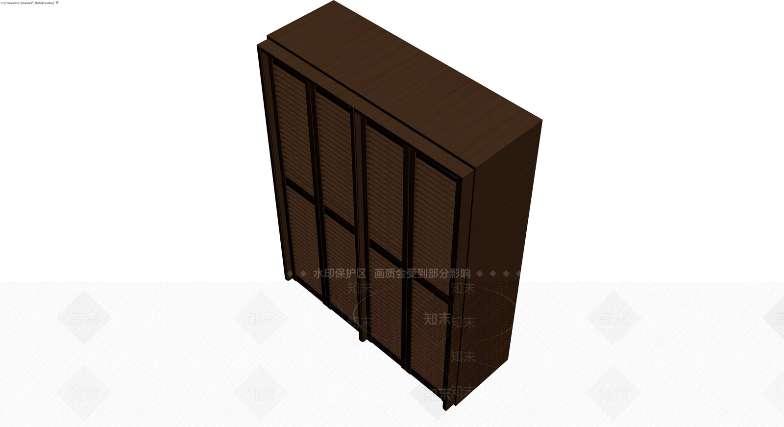 深色木质百叶门衣柜3D模型下载【ID:1230638377】