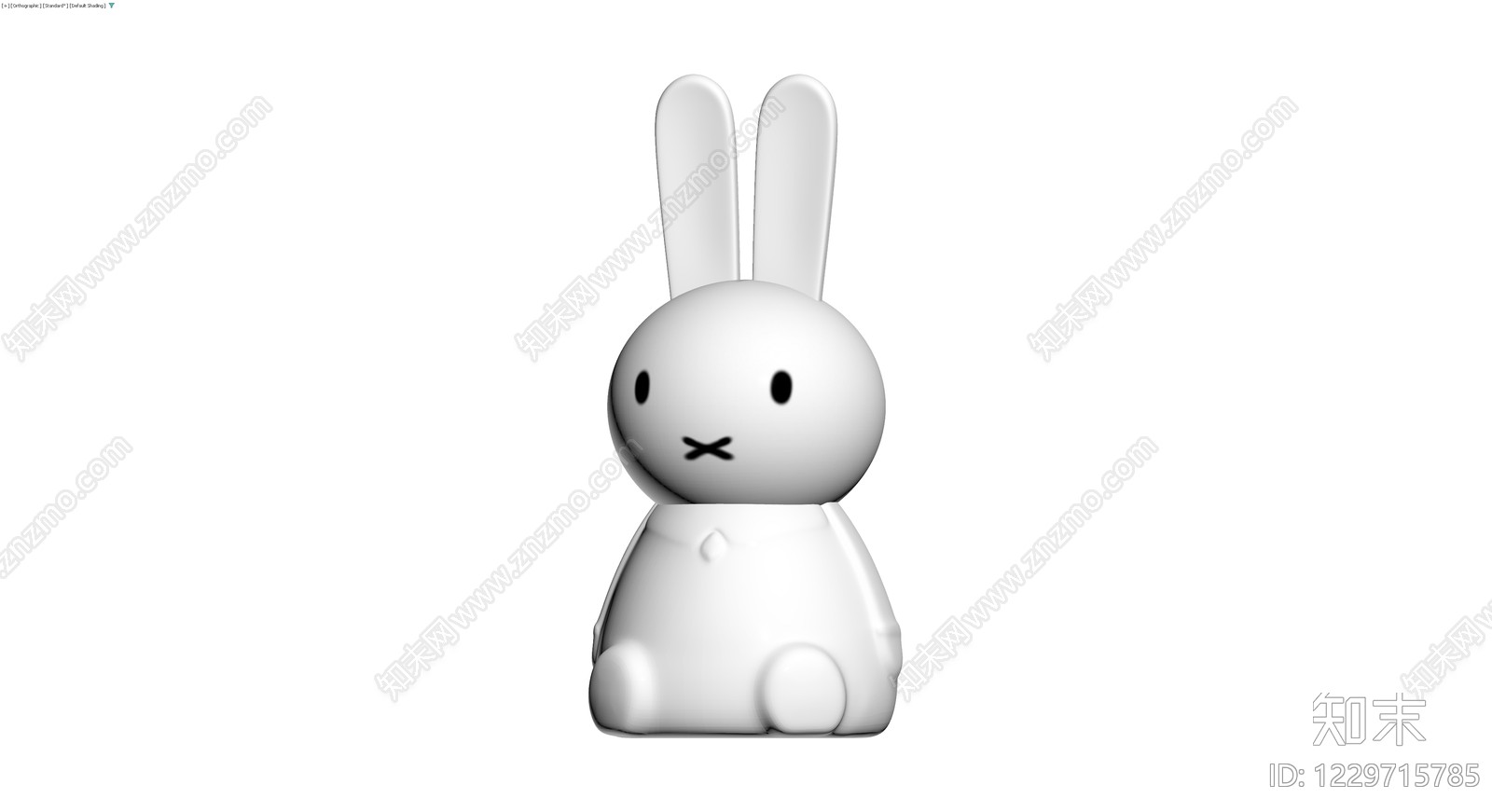 米菲兔坐姿雕塑3D模型下载【ID:1229715785】