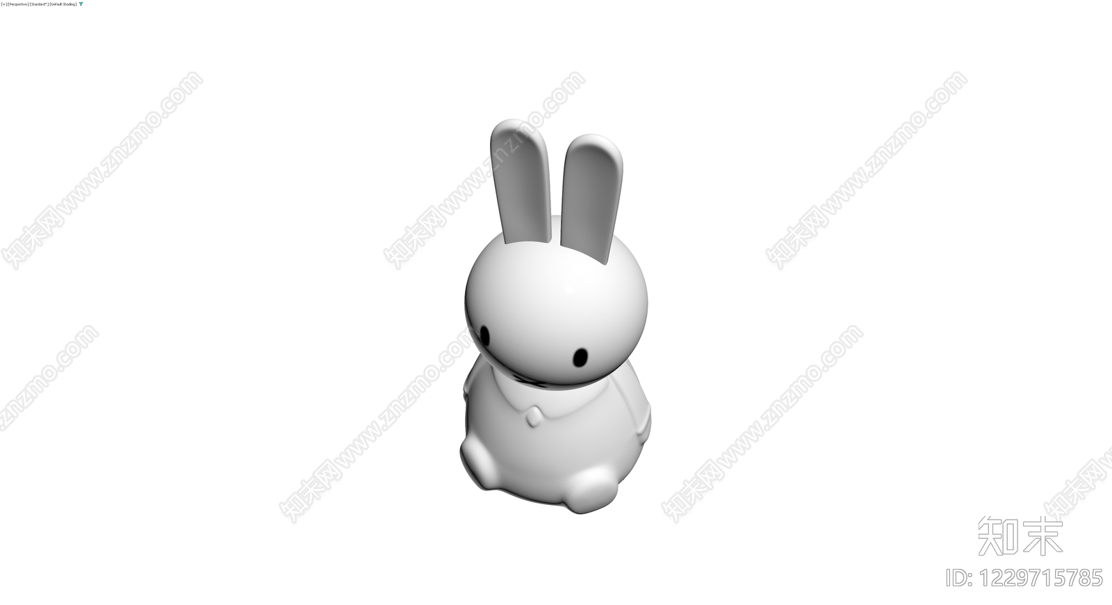 米菲兔坐姿雕塑3D模型下载【ID:1229715785】