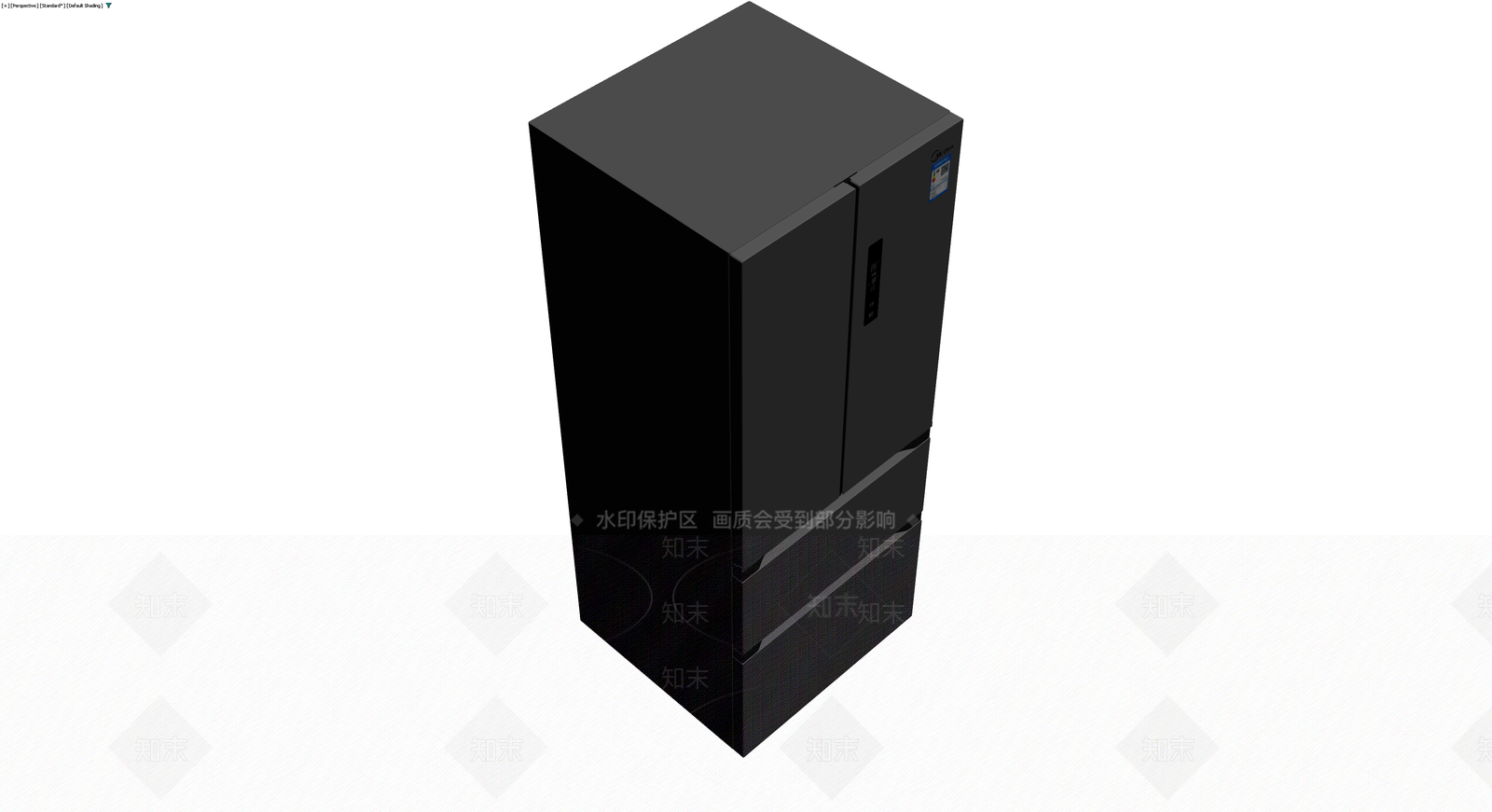 黑色四门冰箱模型3D模型下载【ID:1230534274】
