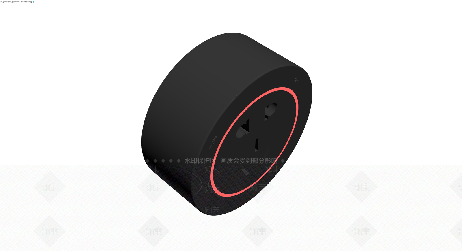黑色圆柱电源插座3D模型下载【ID:1230355498】