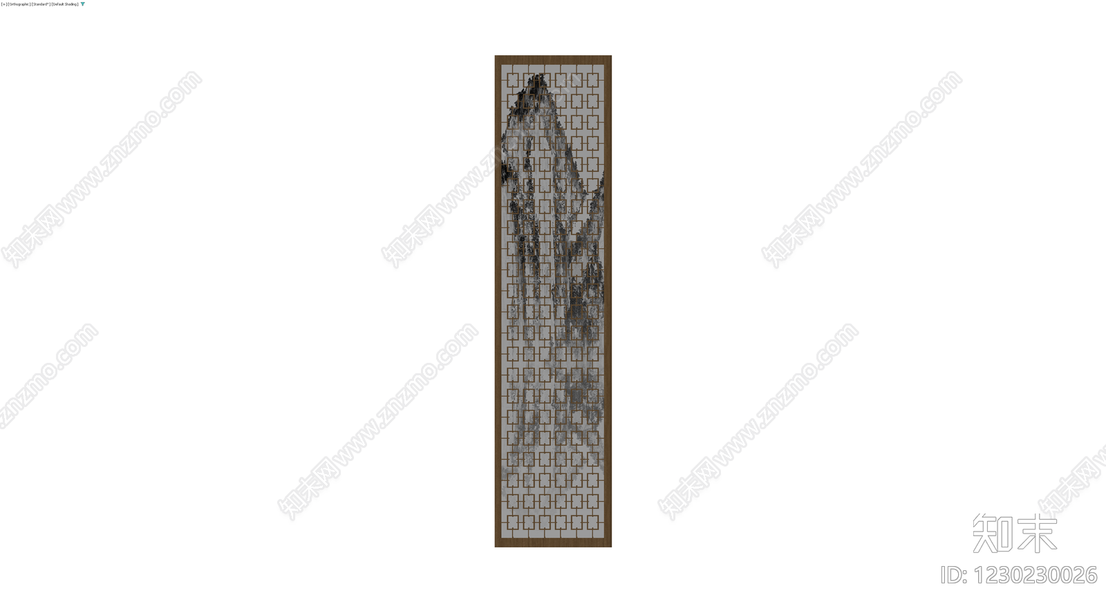 中式山水屏风隔断3D模型下载【ID:1230230026】