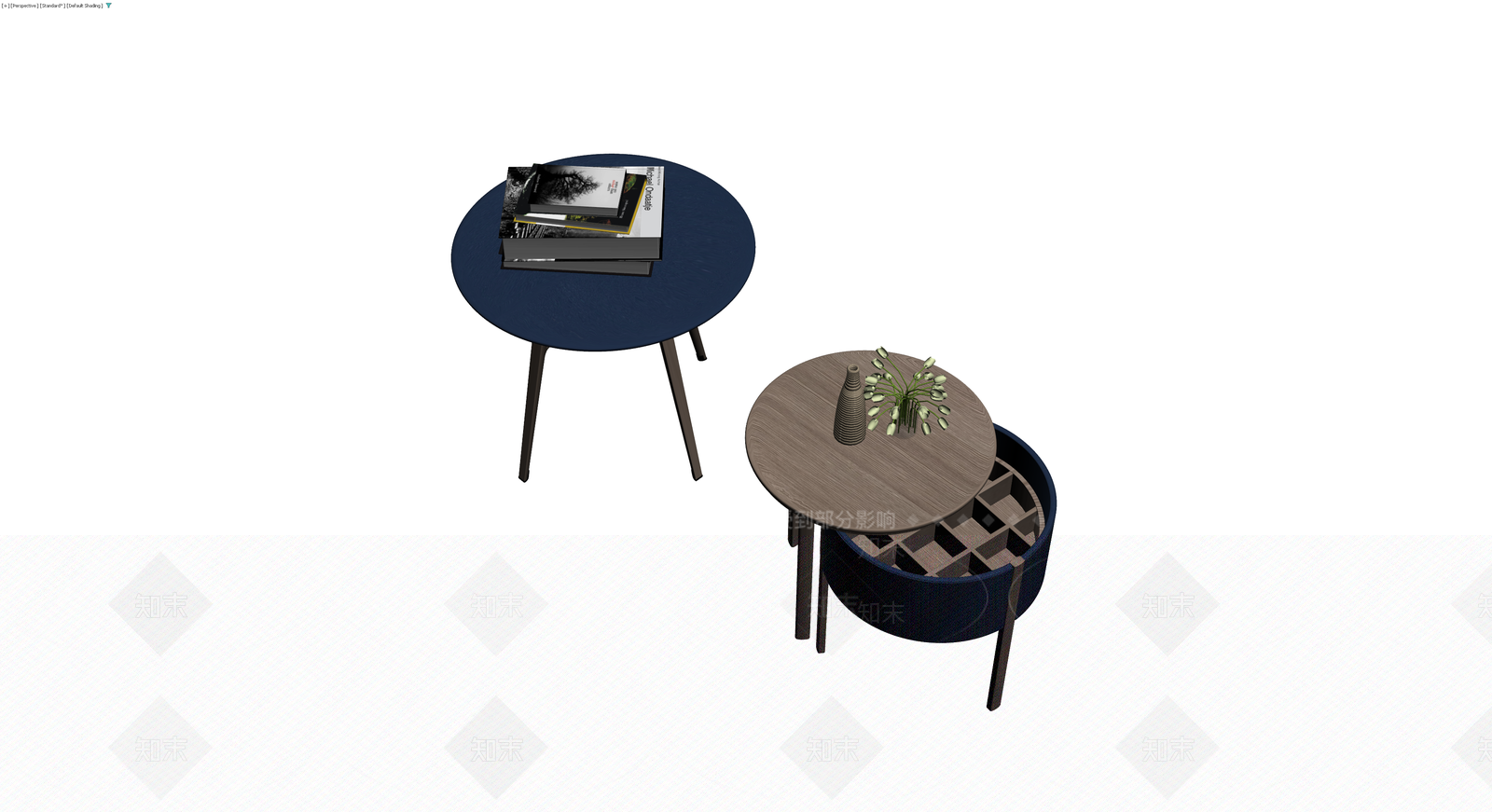 组合边几与收纳凳3D模型下载【ID:1230624879】