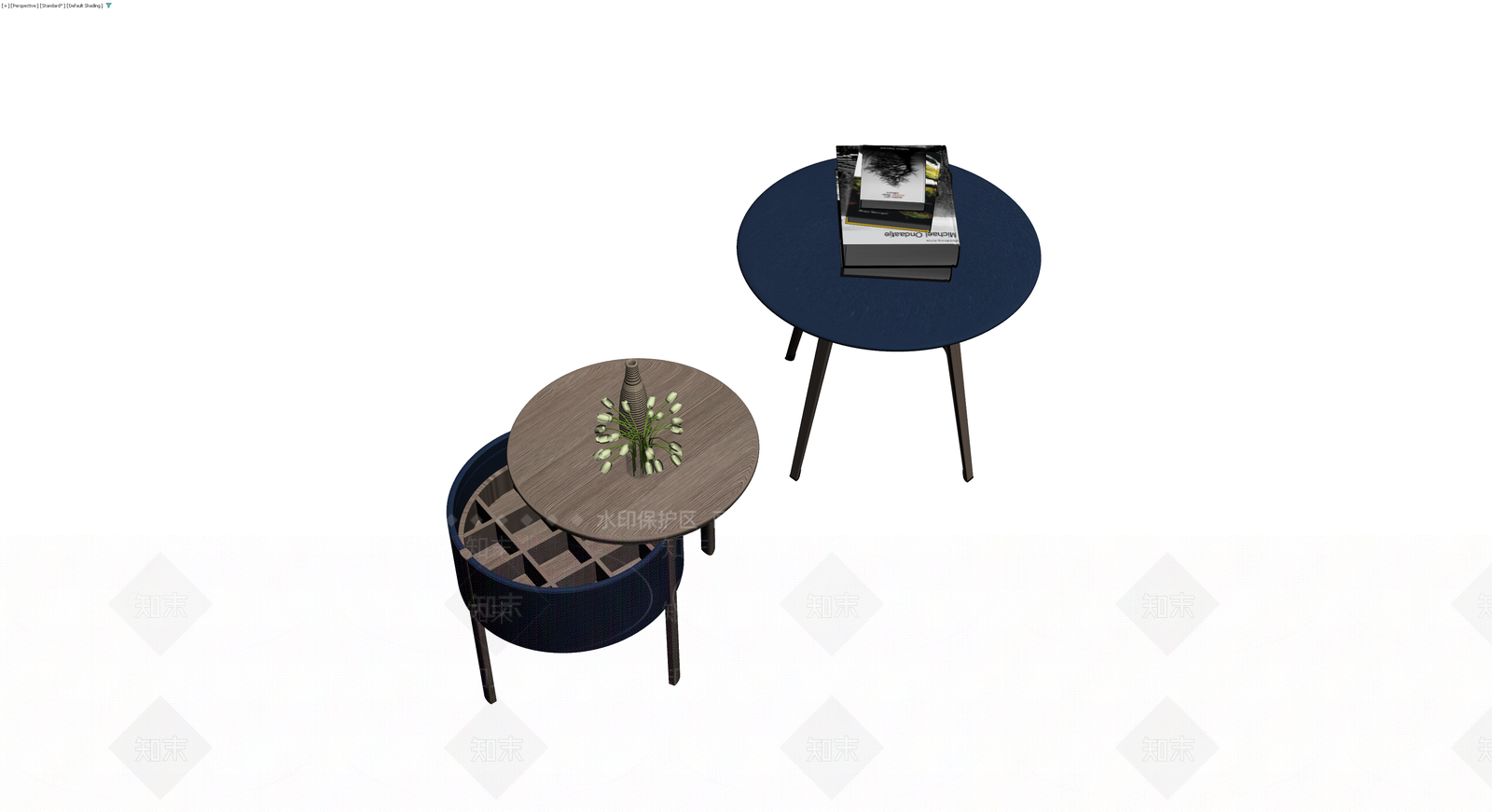 组合边几与收纳凳3D模型下载【ID:1230624879】