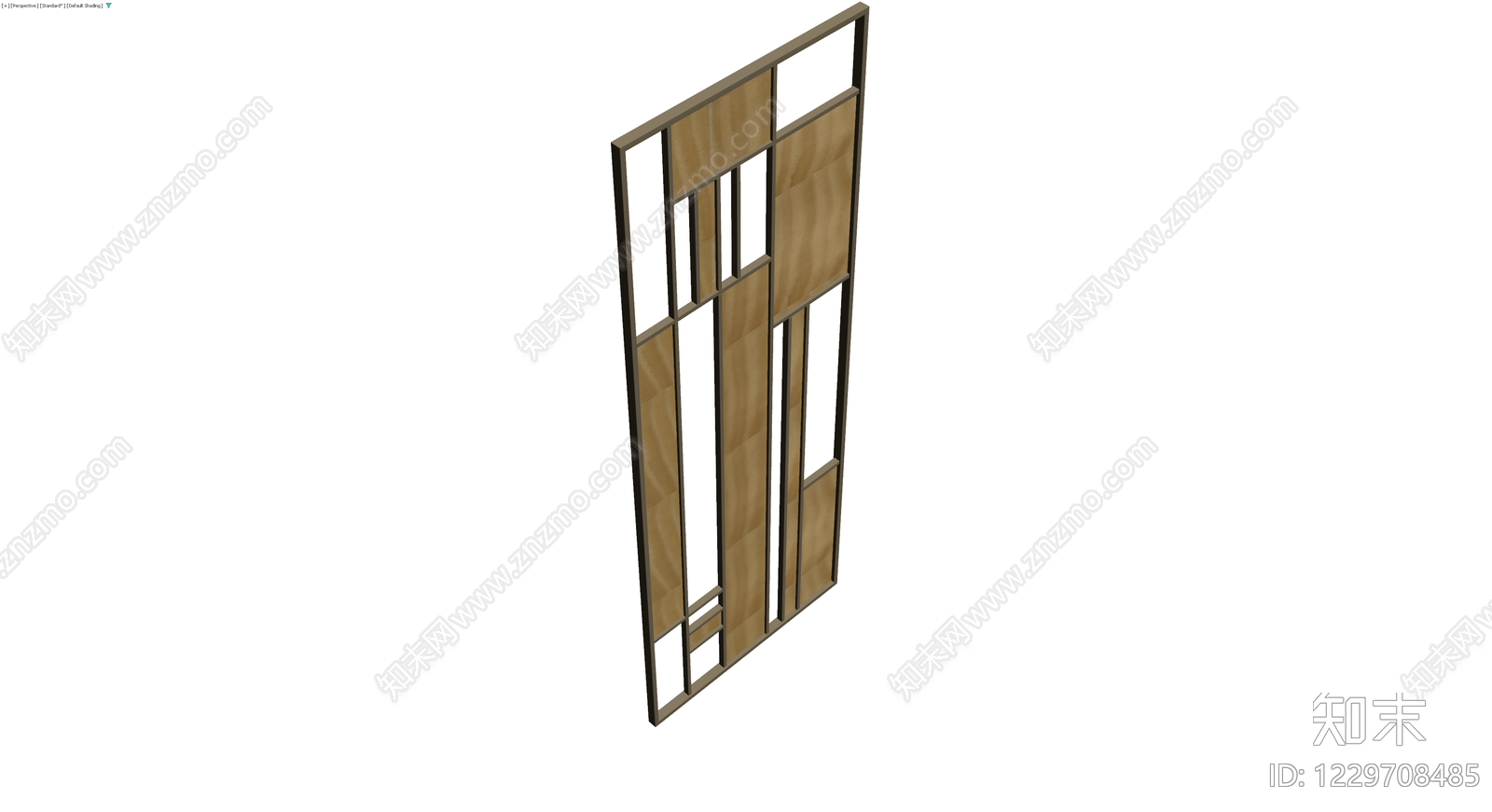 现代木质屏风隔断3D模型下载【ID:1229708485】
