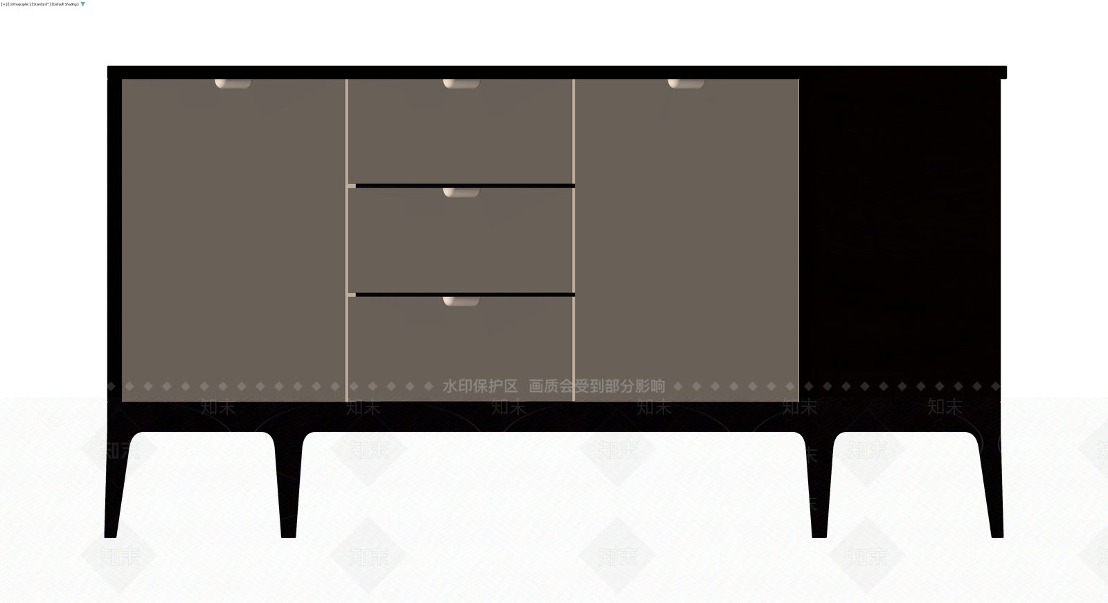 黑框灰门储物柜3D模型下载【ID:1230377891】