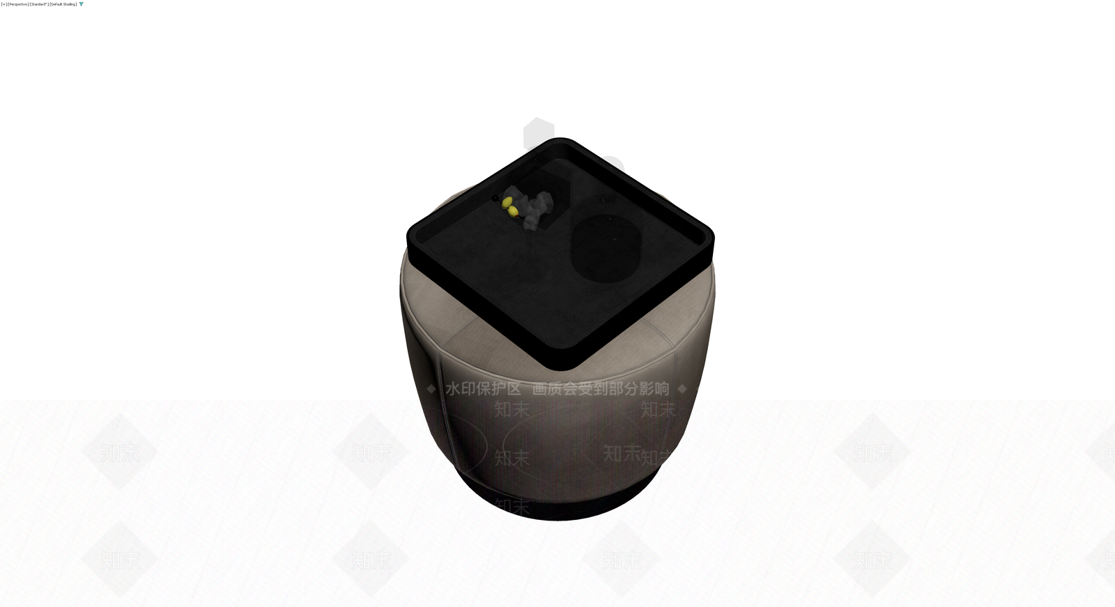 灰色软包边几3D模型下载【ID:1230009432】