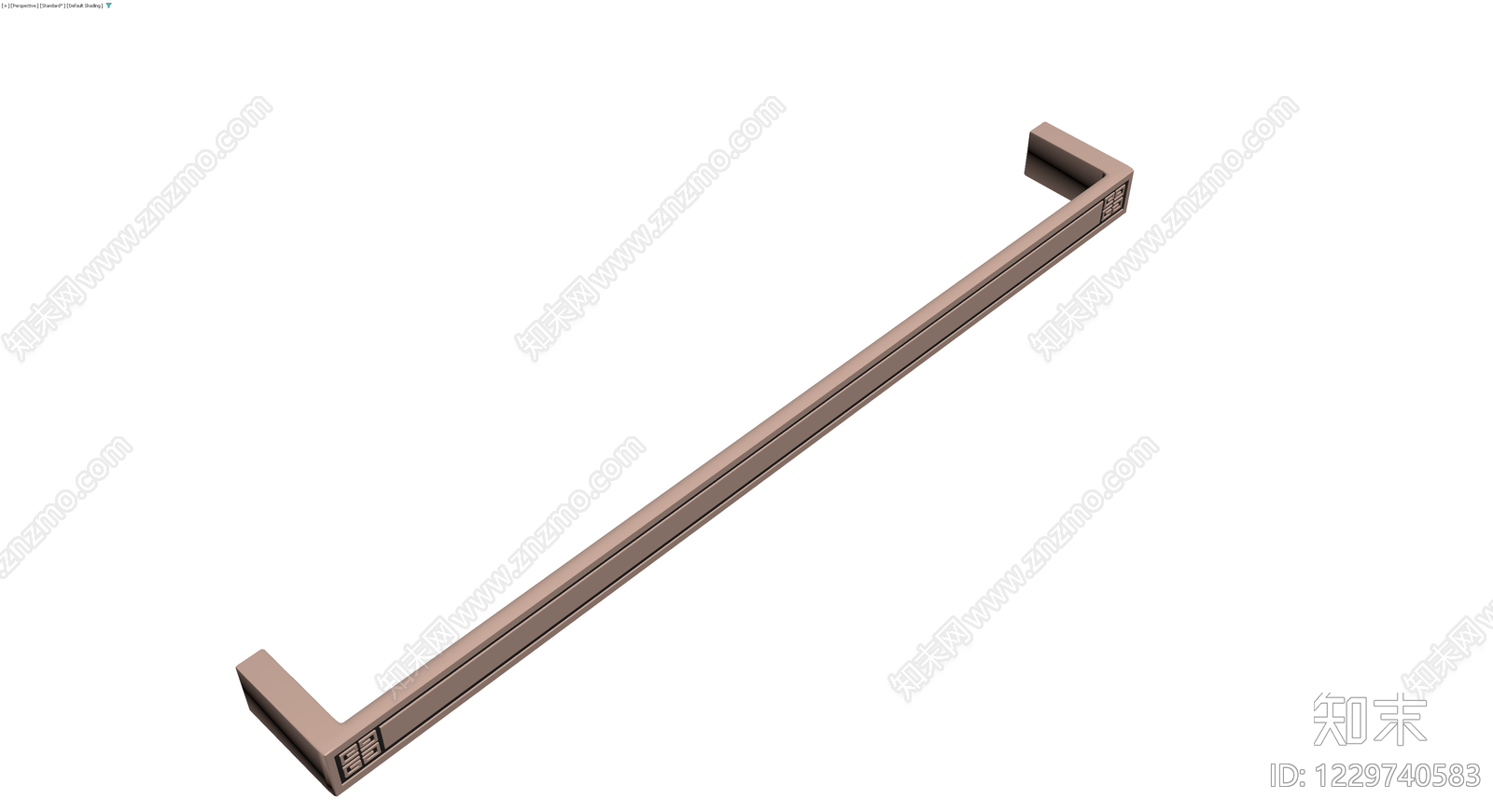 古铜色回纹装饰拉手3D模型下载【ID:1229740583】