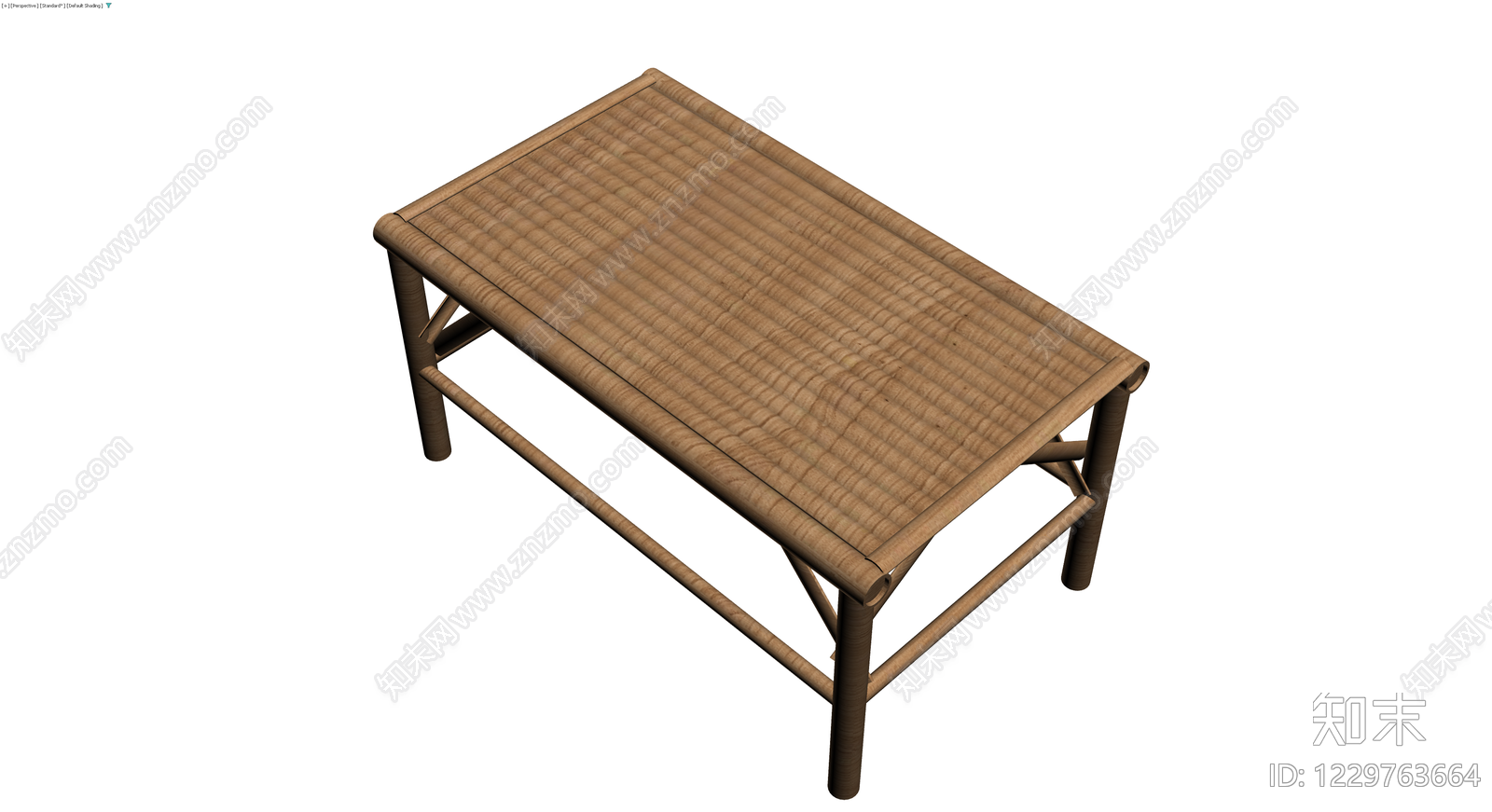 竹制长方形茶几3D模型下载【ID:1229763664】