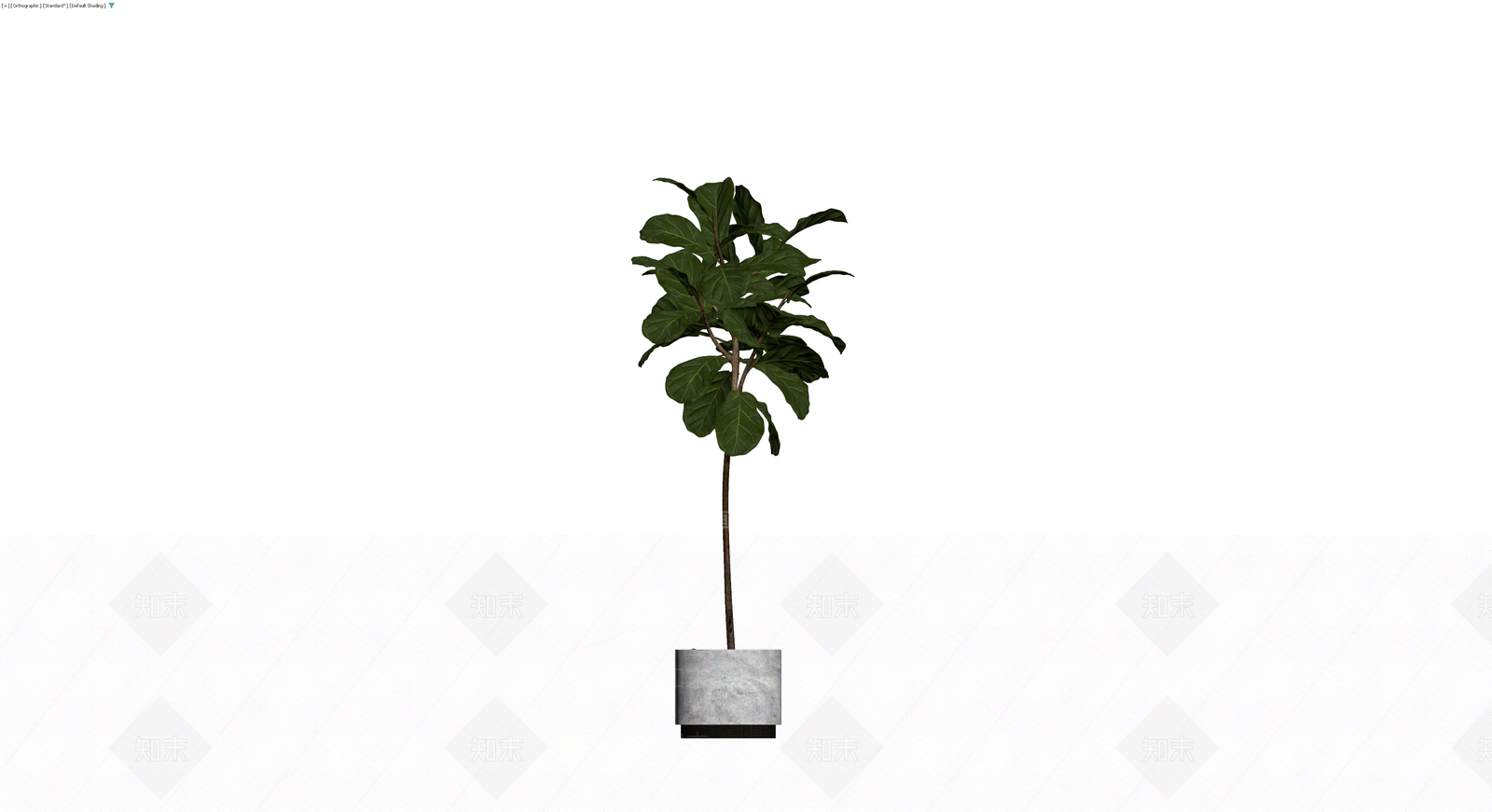 灰色花盆绿植盆栽3D模型下载【ID:1230183325】