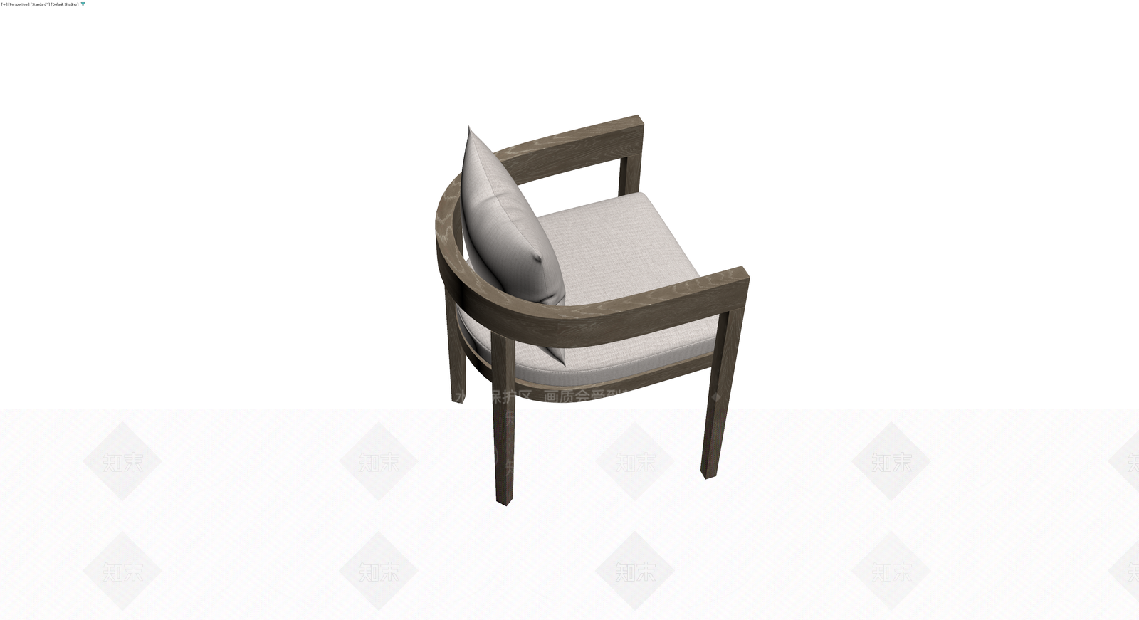 木质软包扶手椅3D模型下载【ID:1229686333】