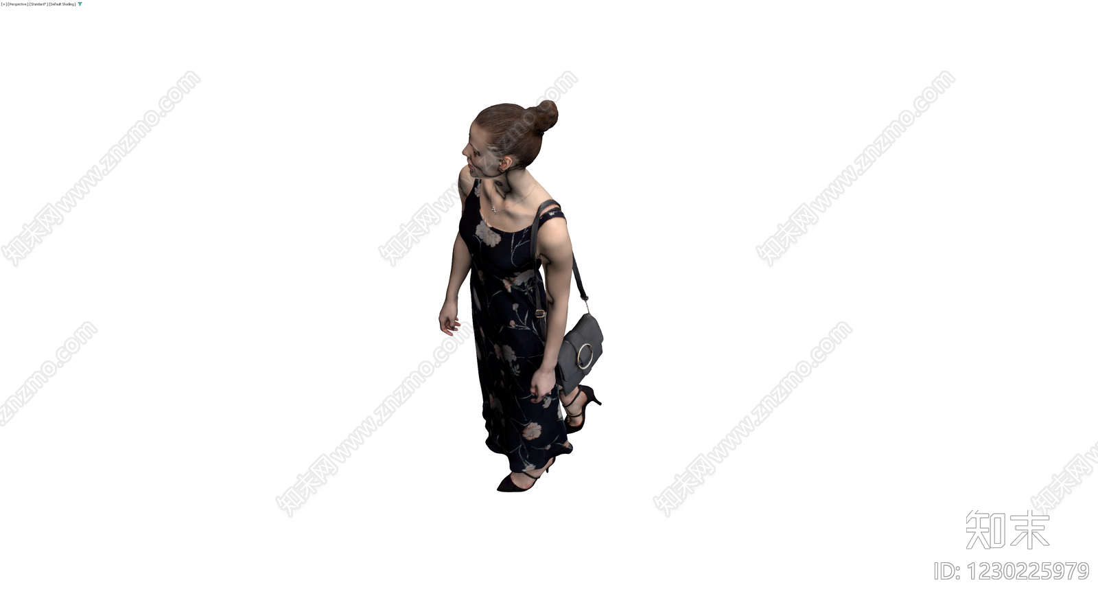 女性人物模型（带包鞋）3D模型下载【ID:1230225979】