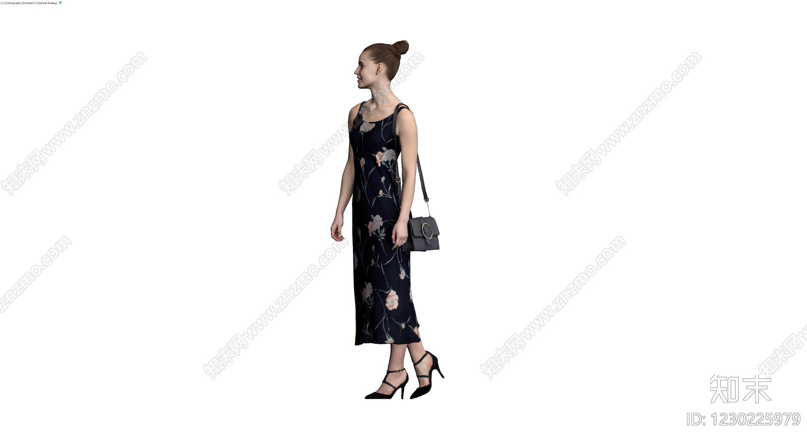 女性人物模型（带包鞋）3D模型下载【ID:1230225979】