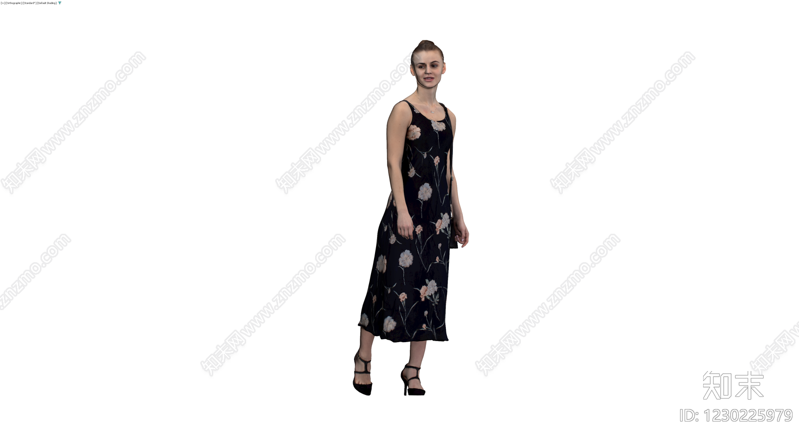 女性人物模型（带包鞋）3D模型下载【ID:1230225979】