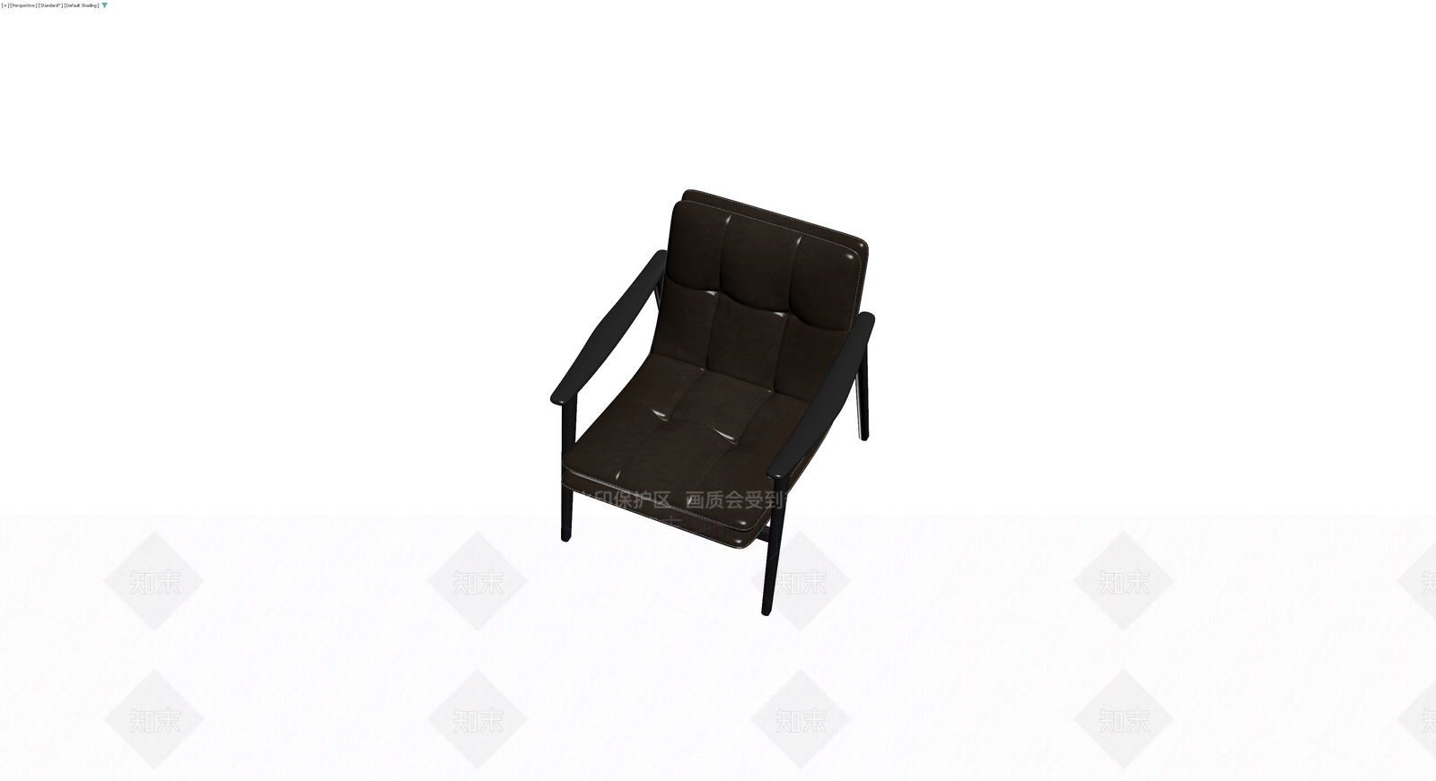 黑色皮质扶手椅3D模型下载【ID:1229935291】