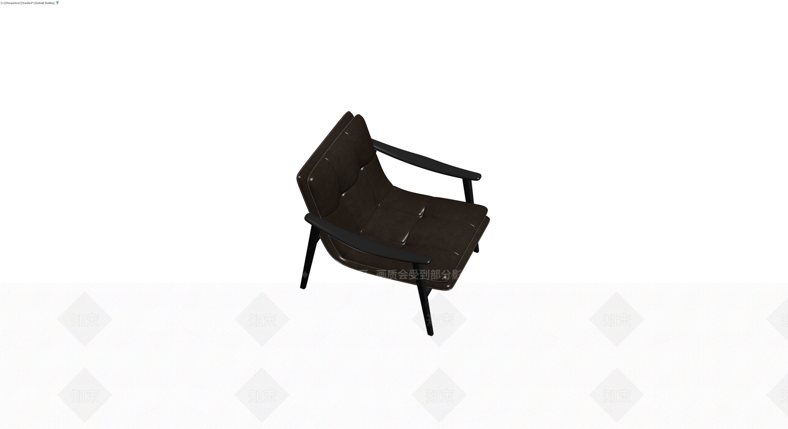 黑色皮质扶手椅3D模型下载【ID:1229935291】