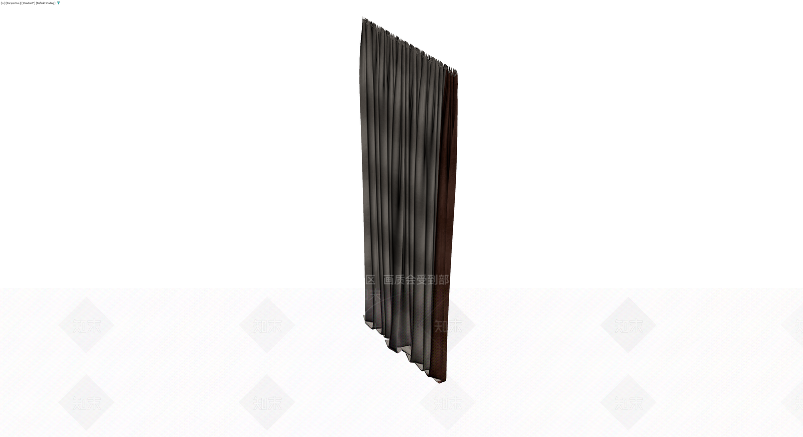 双拼色垂感窗帘3D模型下载【ID:1230680537】