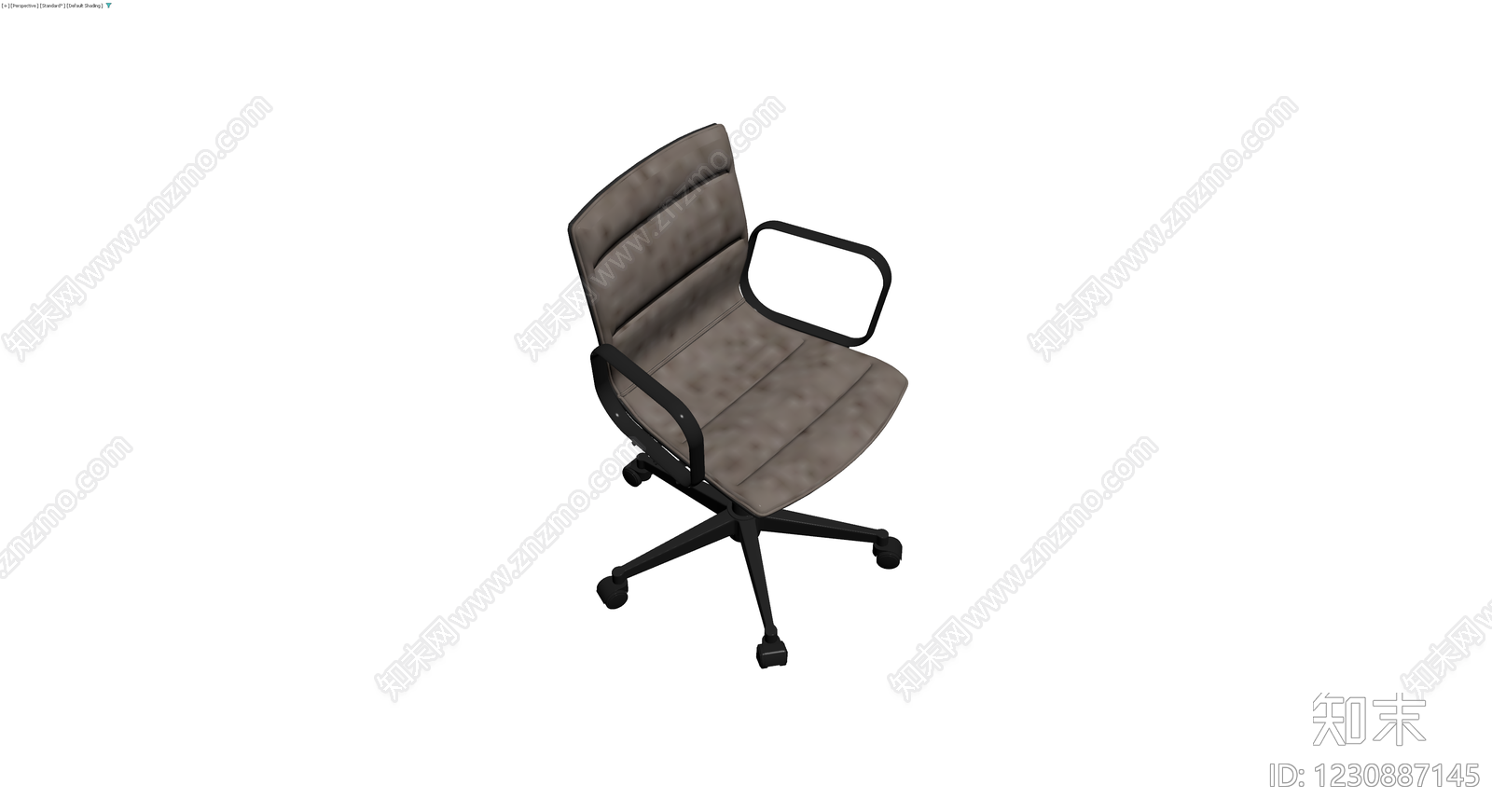 现代灰色软包办公椅3D模型下载【ID:1230887145】