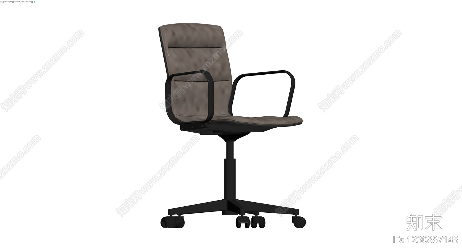 现代灰色软包办公椅3D模型下载【ID:1230887145】