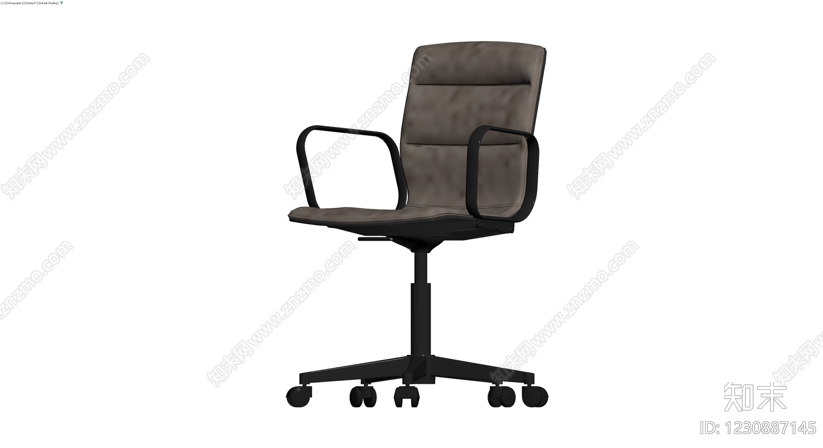 现代灰色软包办公椅3D模型下载【ID:1230887145】