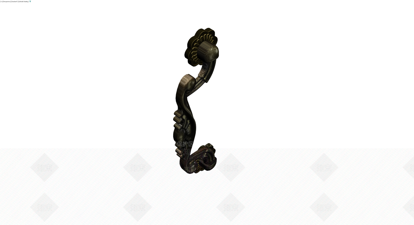 复古金属雕花门把手3D模型下载【ID:1229899637】