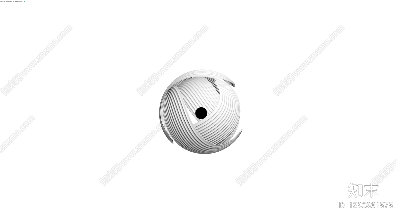 白色波浪纹吊灯3D模型下载【ID:1230861575】